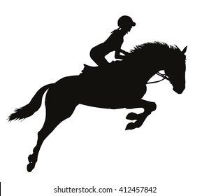 Horse rider vector silhouette. EPS 10