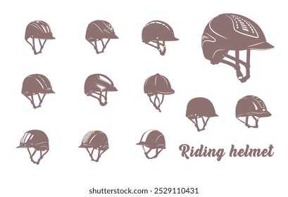 Horse riding helmet silhouette,  Riding helmet silhouette, Equestrian helmet silhouette