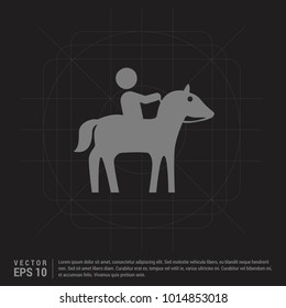 Horse Riding Icon - Black Creative Background
