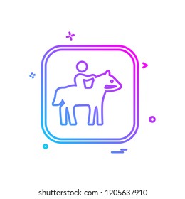 Horse riding icon design vector
