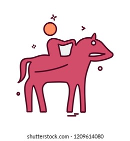Horse riding icon design vector