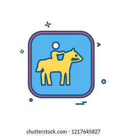 Horse riding icon design vector