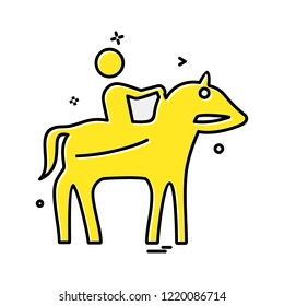Horse riding icon design vector