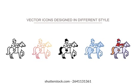Horse riding icon design with white background stock illustration