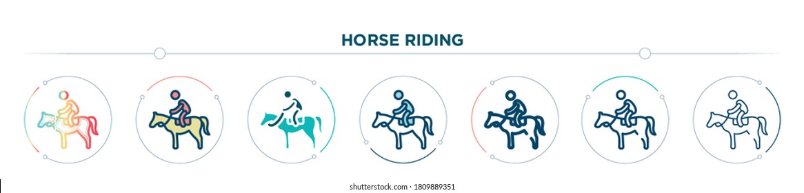 horse riding icon designed in gradient, filled, two color, thin line and outline style. vector illustration of horse riding vector icons. can be used for mobile, ui, web
