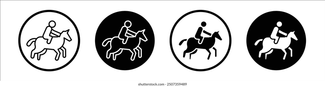 Horse riding icon isolated on white background