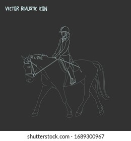 Horse riding icon line element. Vector illustration of horse riding icon line isolated on clean background for your web mobile app logo design.