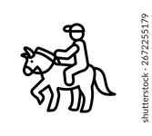 Horse Riding Icon Line Vector Illustration