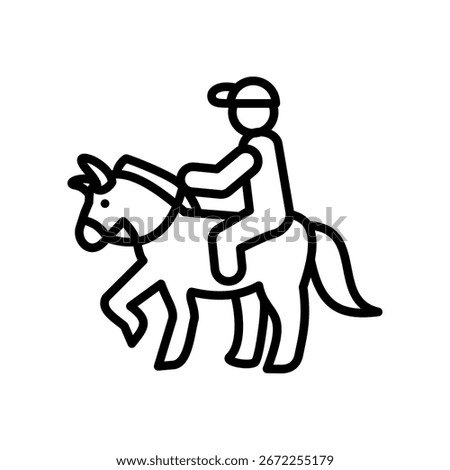 Horse Riding Icon Line Vector Illustration