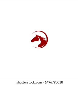 horse riding icon logo design 