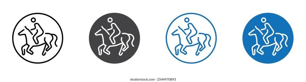 Horse riding icon Logo sign in thin line outline