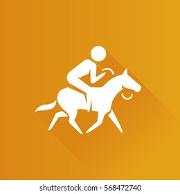 Horse riding icon in Metro user interface color style. Sport championship race