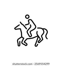 Horse riding icon Thin vector set