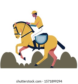 horse riding illustration design, vector of horse riding.