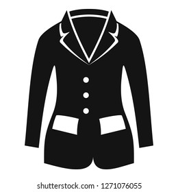 Horse riding jacket icon. Simple illustration of horse riding jacket vector icon for web design isolated on white background