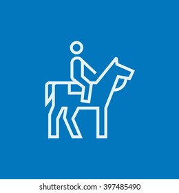 Horse riding line icon.