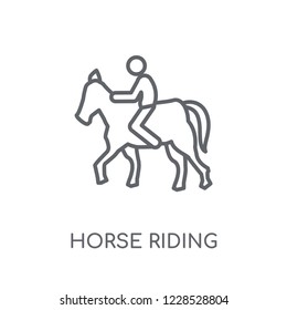 Horse riding linear icon. Modern outline Horse riding logo concept on white background from Activity and Hobbies collection. Suitable for use on web apps, mobile apps and print media.
