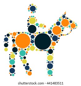 horse riding shape vector design by color point