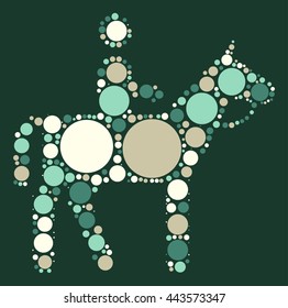 horse riding shape vector design by color point
