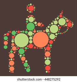 horse riding shape vector design by color point