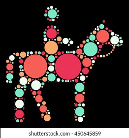 horse riding shape vector design by color point