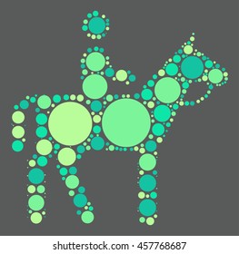 horse riding shape vector design by color point