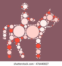 horse riding shape vector design by color point