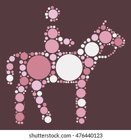 horse riding shape vector design by color point