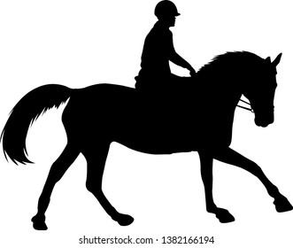 horse riding silhouette - vector