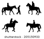 horse riding silhouettes