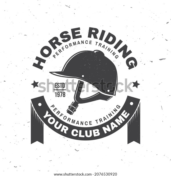 Horse riding sport club badges, patches,\
emblem, logo. Vector illustration. Vintage monochrome equestrian\
label with helmet silhouettes. Horseback riding sport. Concept for\
shirt or logo, print,\
stamp