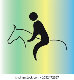 horse riding sport icon vector