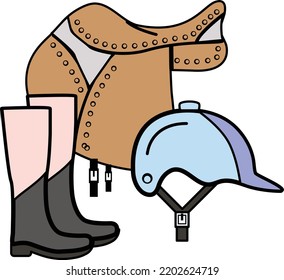 horse riding sports Vector Icon Design, Sporting equipment Symbol, Physical Fitness and Wellness Sign, Leisure Activity stock illustration, Equestrian Saddle Pad and Girth Concept