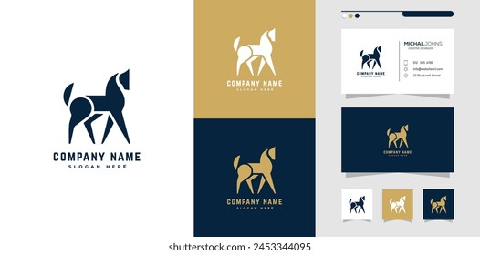 Horse riding training  Minimalist Logo with Business Card Design