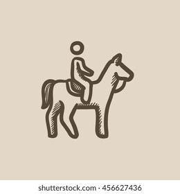 Icono de esbozo vectorial de equitación aislado en el fondo. Icono de equitación dibujado a mano. Icono de sketch de equitación para infografía, sitio web o aplicación.
