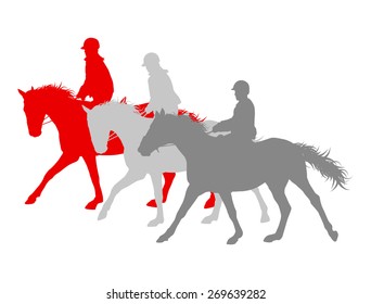 Horse riding winner vector background concept isolated over white