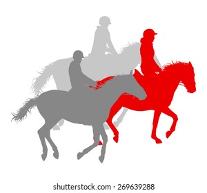 Horse riding winner vector background concept isolated over white