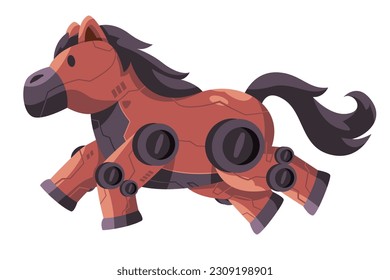 Horse robot animal robotic creature  machine futuristic cyborg illustration graphic