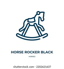 Horse rocker black icon. Linear vector illustration from horses collection. Outline horse rocker black icon vector. Thin line symbol for use on web and mobile apps, logo, print media.