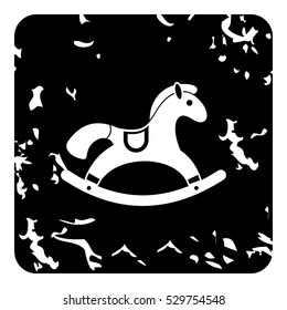 Horse rocking icon. Grunge illustration of horse rocking vector icon for web