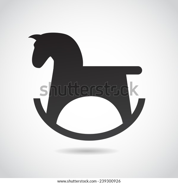 Horse rocking icon isolated on white
background.VECTOR art.