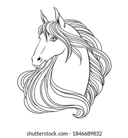 Horse Head Coloring Page Images Stock Photos Vectors Shutterstock