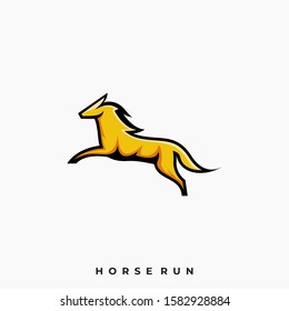 Horse Run Illustration Vector Template. Suitable for Creative Industry, Multimedia, entertainment, Educations, Shop, and any related business