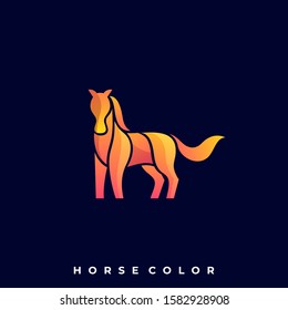 Horse Run Illustration Vector Template. Suitable for Creative Industry, Multimedia, entertainment, Educations, Shop, and any related business
