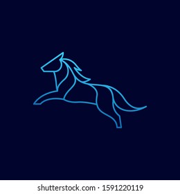Horse Run Illustration Vector Template. Suitable for Creative Industry, Multimedia, entertainment, Educations, Shop, and any related business