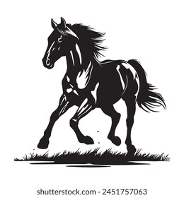 Horse run silhouette vector design