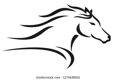 Horse run sketch design vector 