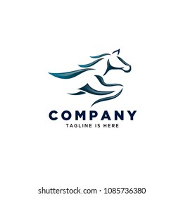 horse running art logo