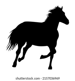 horse running black silhouette icon