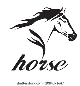 horse running. can be used as logo, icon